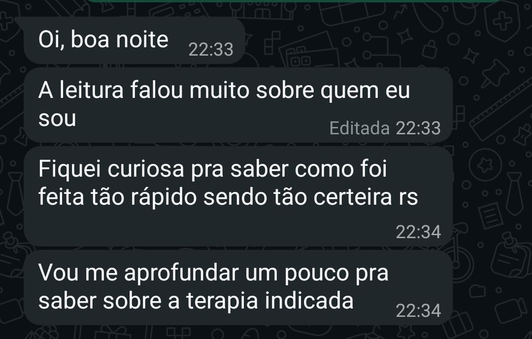 Mensagem de cliente sobre a leitura recebida