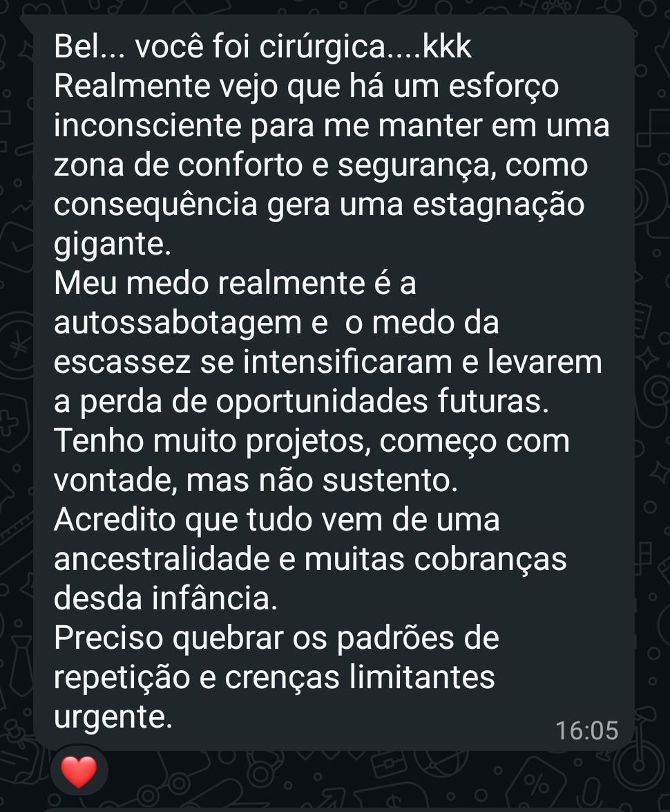 Mensagem de cliente sobre padrões de repetição