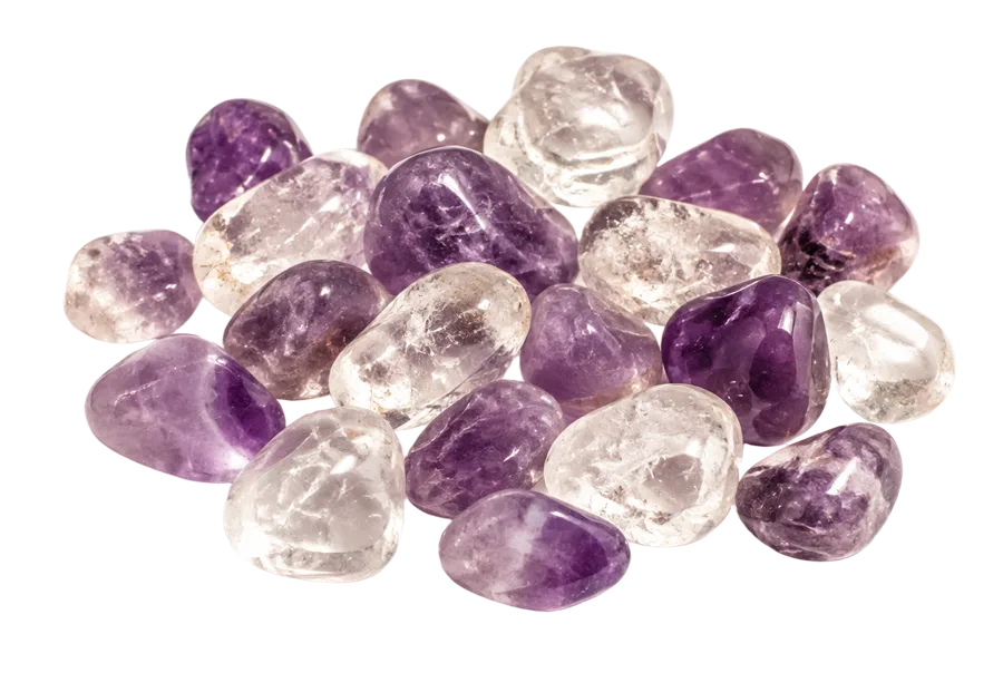 Cristais de ametista e quartzo